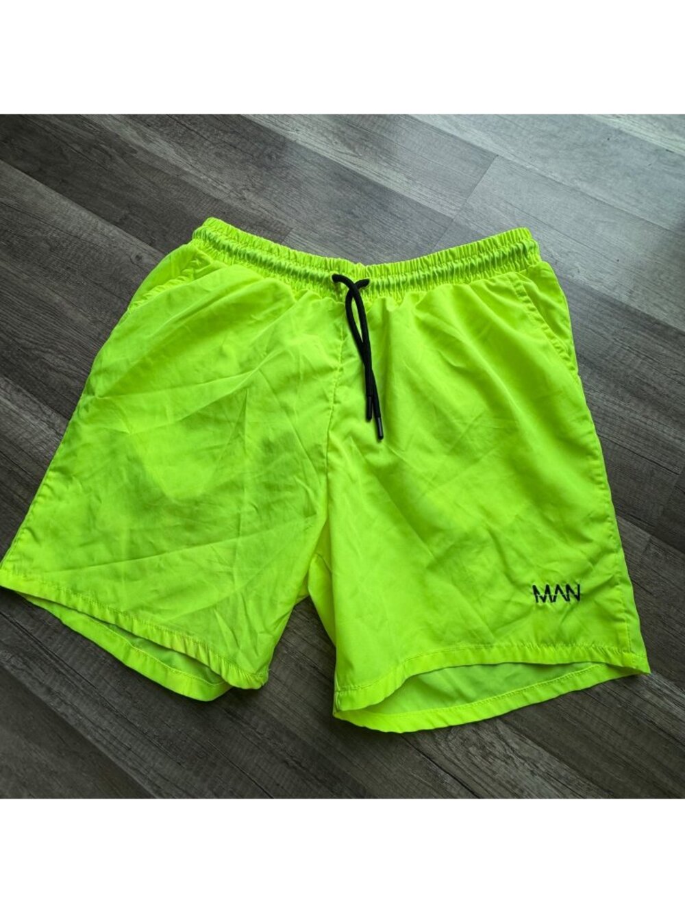 Neon Yellow BoohooMAN Swim Shorts Mens Size M